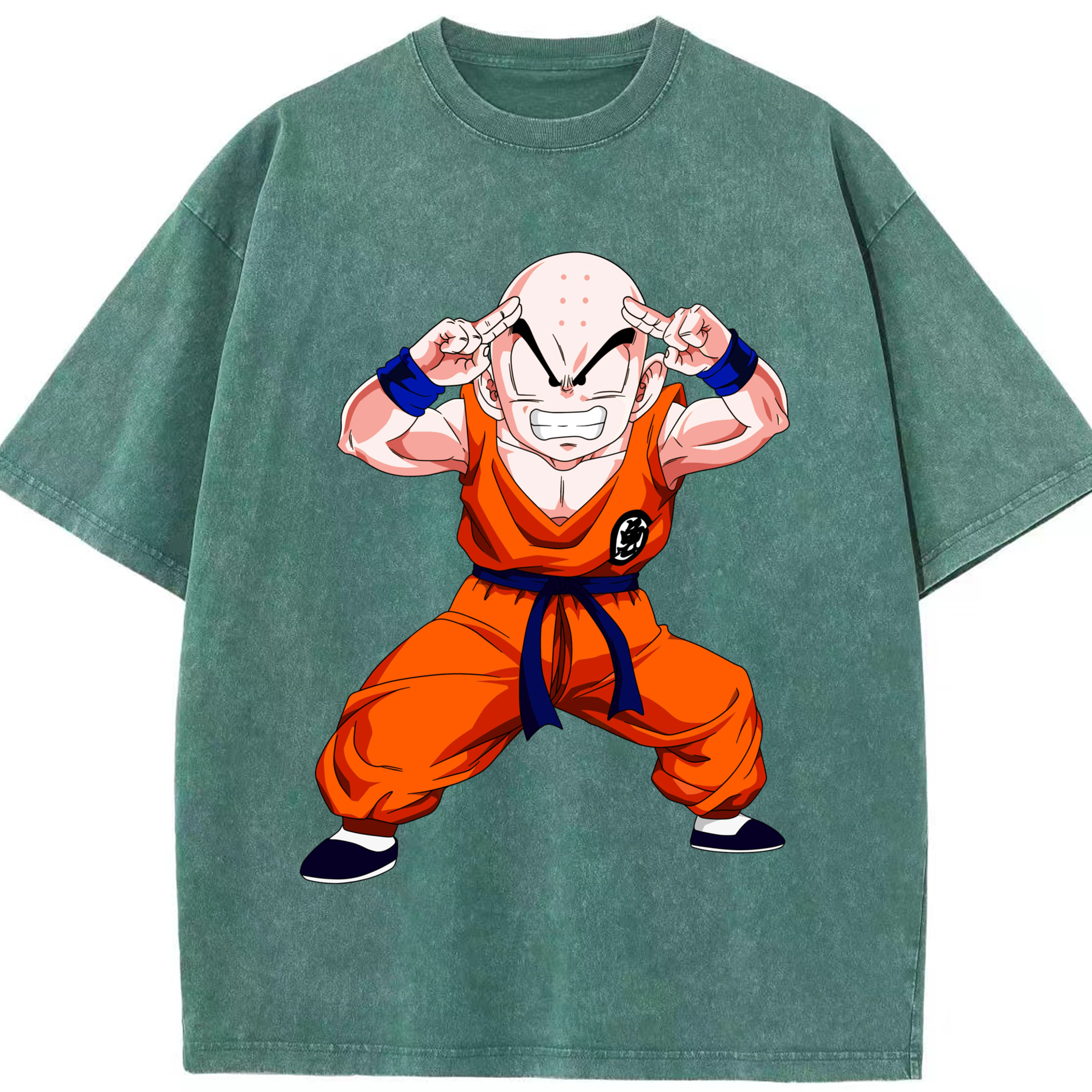 （画像用） ドラゴンボール クリリン DRAGON BALL krillin 綿100% ヴィンテージ風 半袖Tシャツ（フロントプリント）